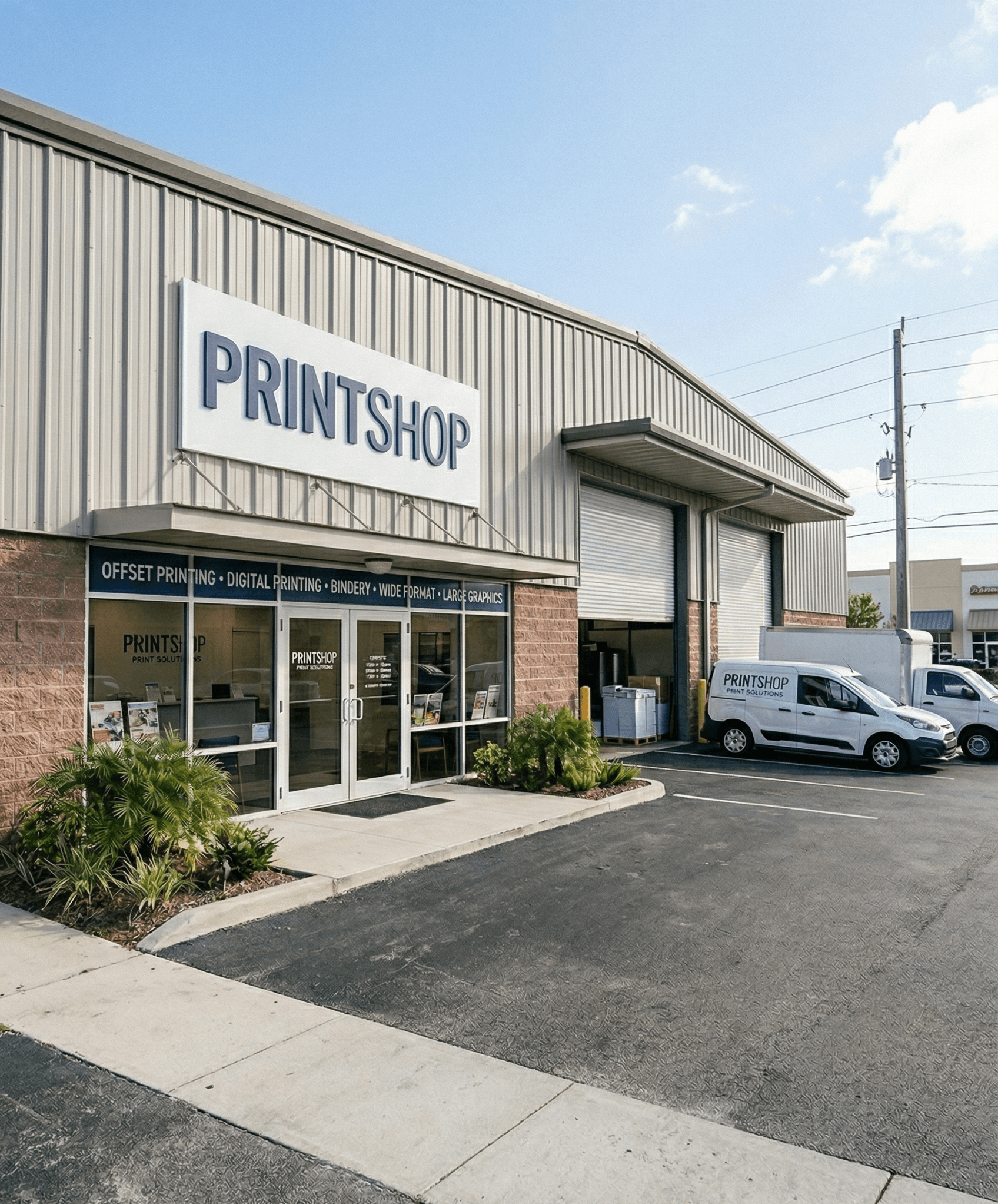 Print shop storefront